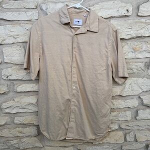 NN07 No Nationality Men's Casual Beige Button Down Shirt